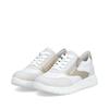 Remonte Low Wedge Laced Side Zip Shoe - White Combi